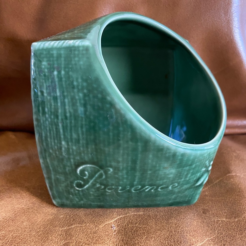Vintage REVOL France Design R. DHO Provence Condiment Green Bee Ceramic Jar